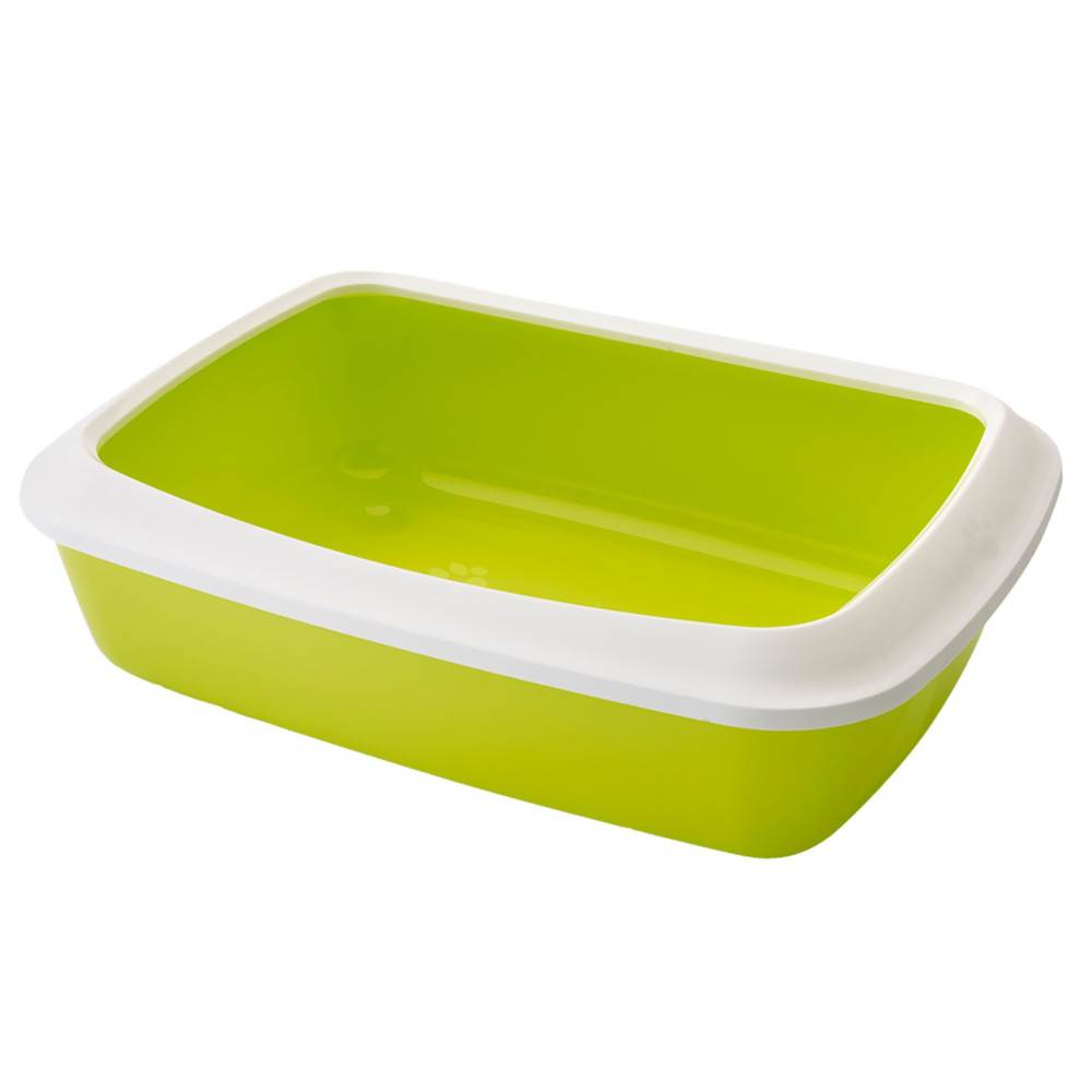 animallparadise - Bac litière IRIZ42, citron vert avec rebord 42 x 31 x 12.5 cm, pour chat - Image 1