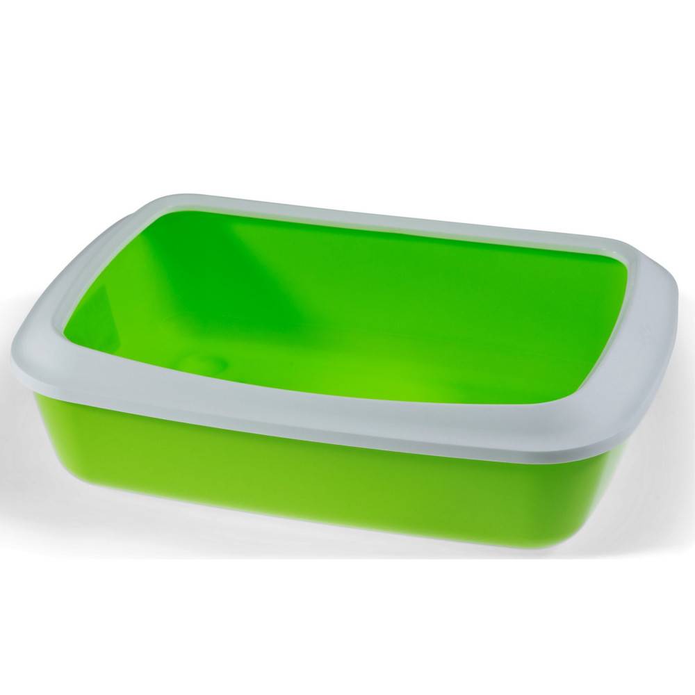 animallparadise - Bac litière IRIZ42, citron vert avec rebord 42 x 31 x 12.5 cm, pour chat - Image 2