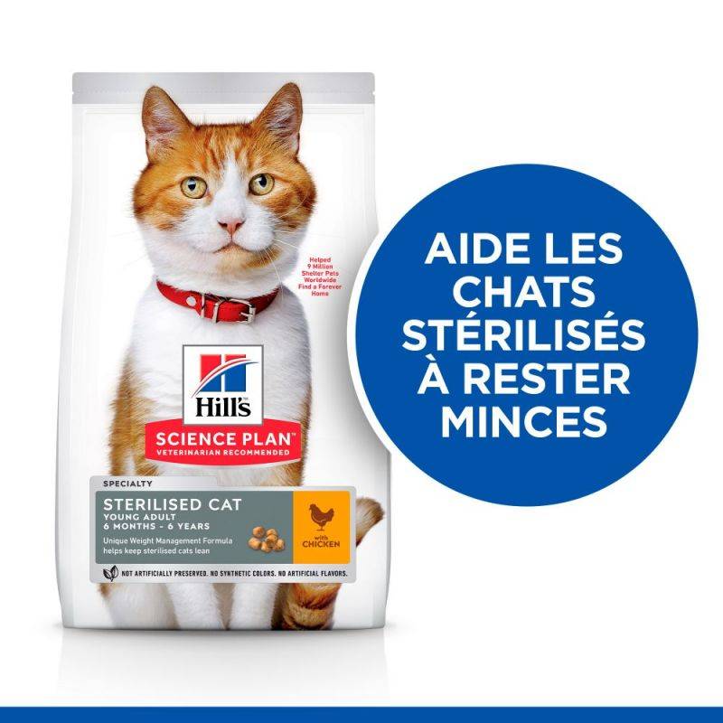 CROQUETTES CHAT SCIENCE PLAN STERILISED YOUNG ADULT POULET - HILL'S 3 kg - Image 2
