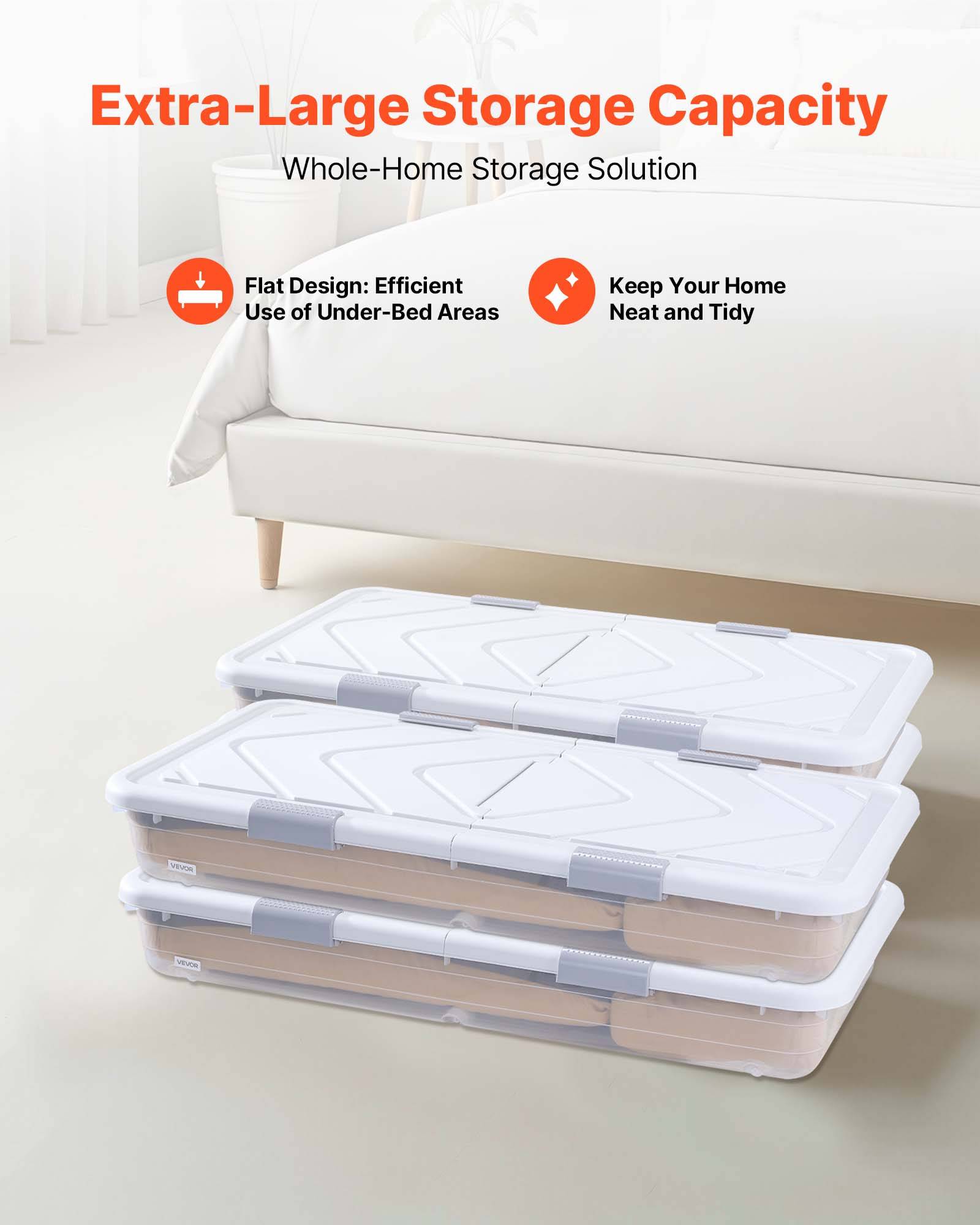 VEVOR Sacs rangement sous lit 80,5x39,6x17,5 cm, avec roulettes. - Image 2