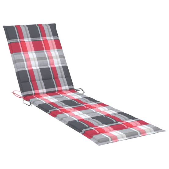 Duo Lits Jardin Teck Table Latérale Coussins Carreaux Rouges – ComfortXL Outdoor Living - Image 7