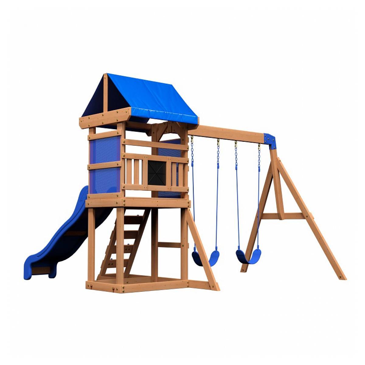 Backyard Discovery - Aire de jeux Aurora avec balançoires et toboggan bleu pour enfants - Image 1