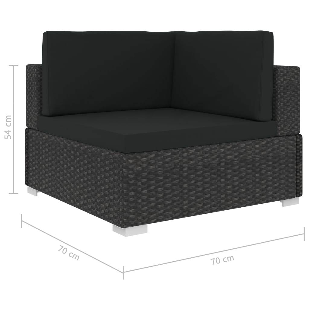 Vidaxl - Salon de jardin 6 pcs avec coussins Résine tressée Noir vidaXL 47258 - Image 8