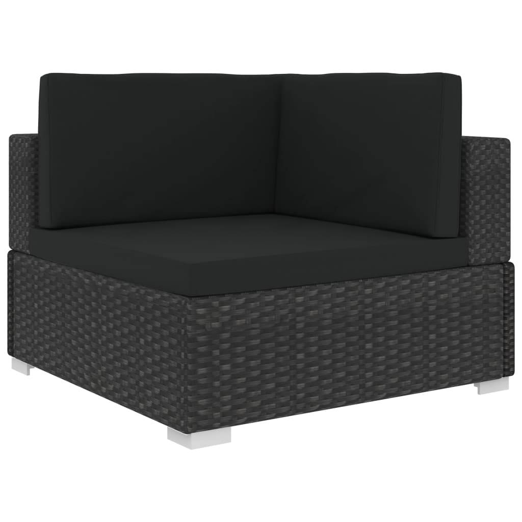 Vidaxl - Salon de jardin 6 pcs avec coussins Résine tressée Noir vidaXL 47258 - Image 4
