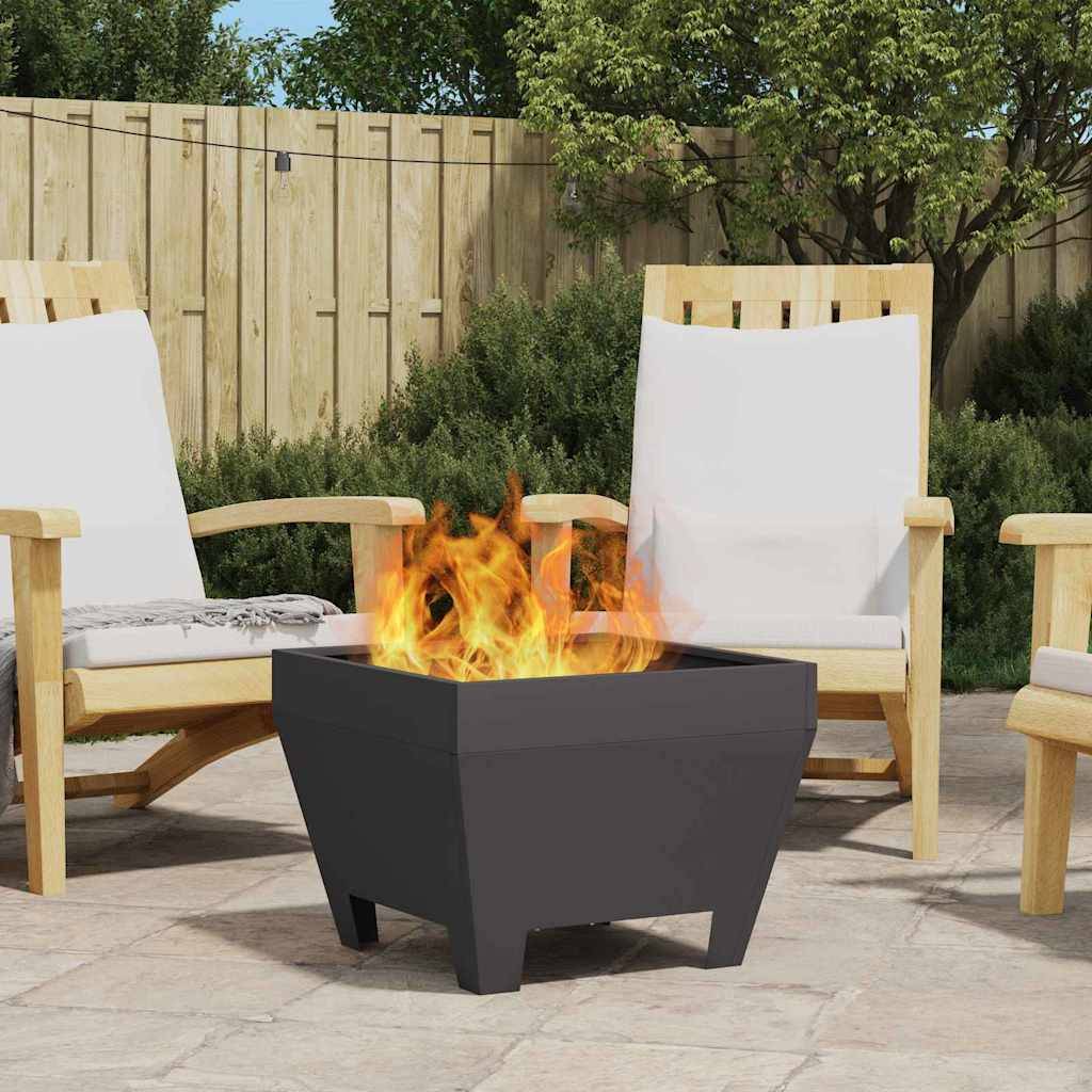 ComfortXL - Brasero carré foyer extérieur en acier pour jardin terrasse 50x38 cm Noir – ComfortXL Outdoor Living - Image 1