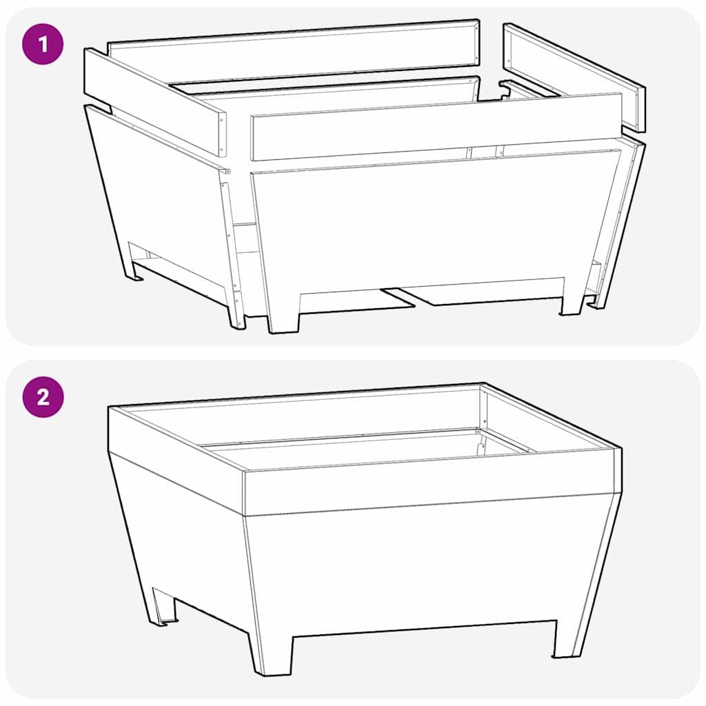 ComfortXL - Brasero carré foyer extérieur en acier pour jardin terrasse 50x38 cm Noir – ComfortXL Outdoor Living - Image 8