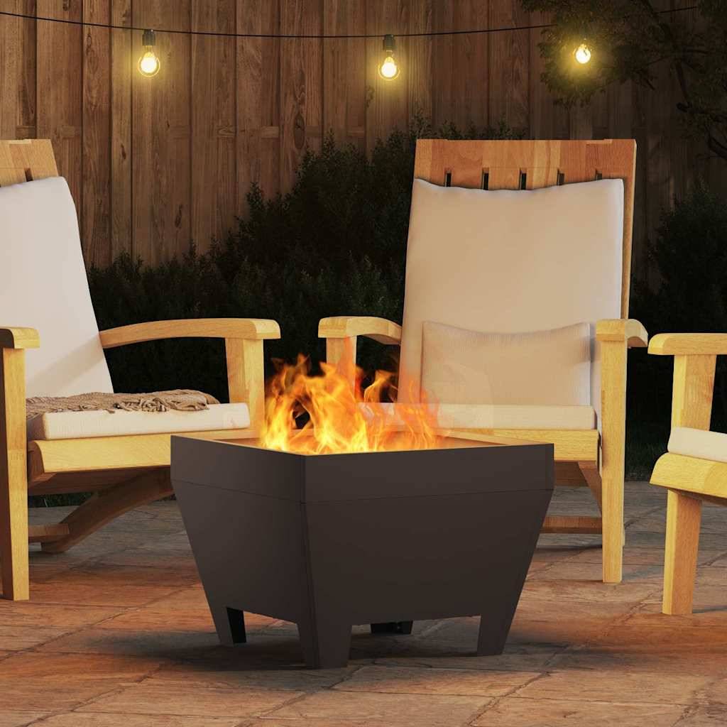 ComfortXL - Brasero carré foyer extérieur en acier pour jardin terrasse 50x38 cm Noir – ComfortXL Outdoor Living - Image 4