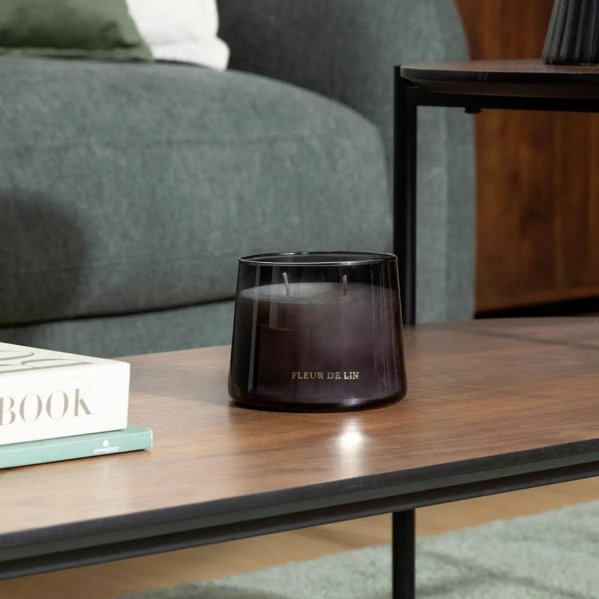 Bougie Parfumée 300 G Parfum Fleur de lin Pot en verre - Image 2