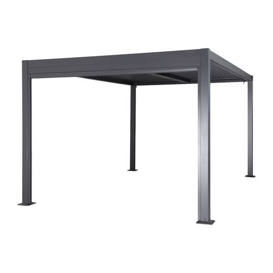 Pergola bioclimatique aluminium et acier 3x3m lames orientables + store 3m PALACE anthracite | sweeek - Image 3