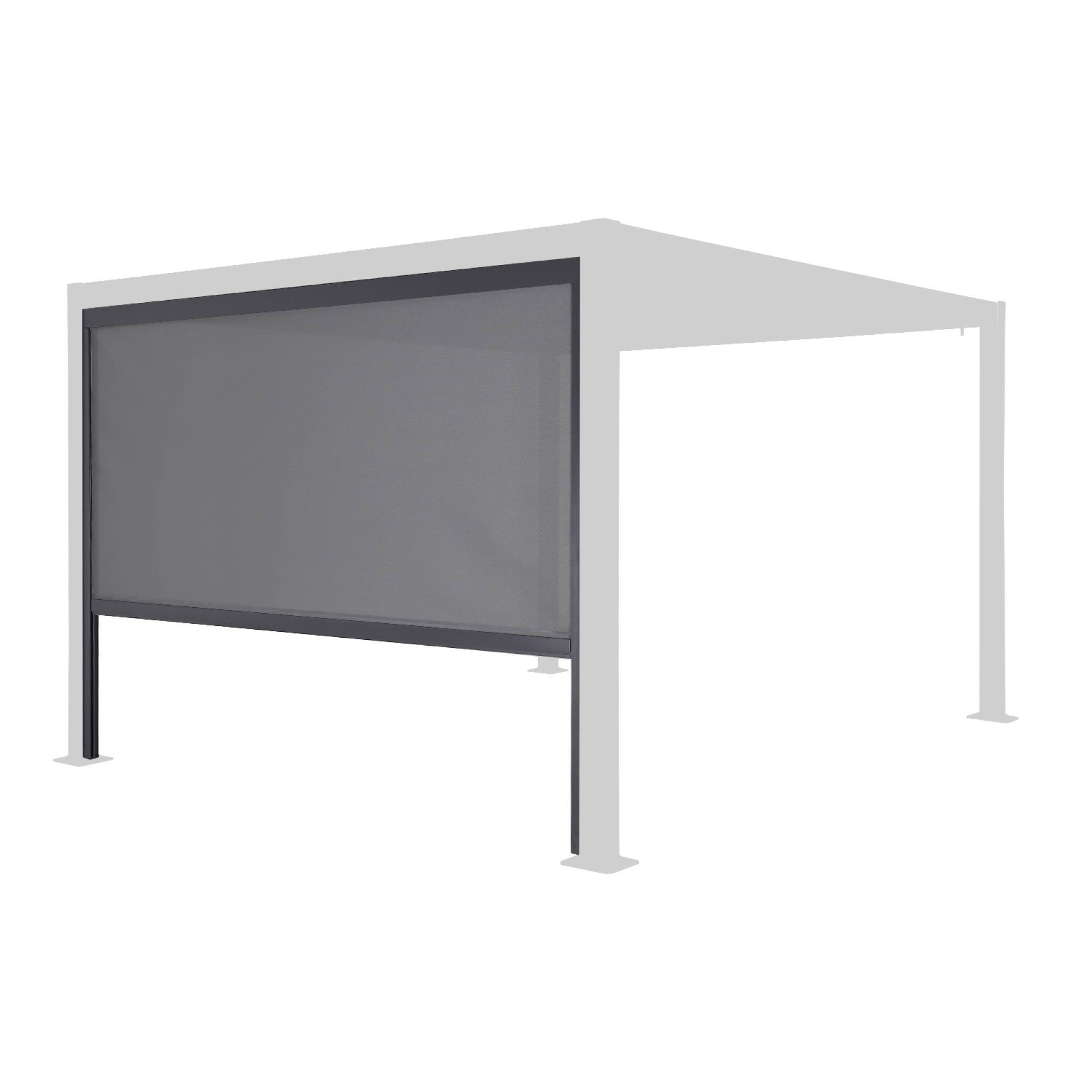 sweeek - Pergola bioclimatique aluminium et acier 3x3m lames orientables + store 3m PALACE anthracite | sweeek - Image 3