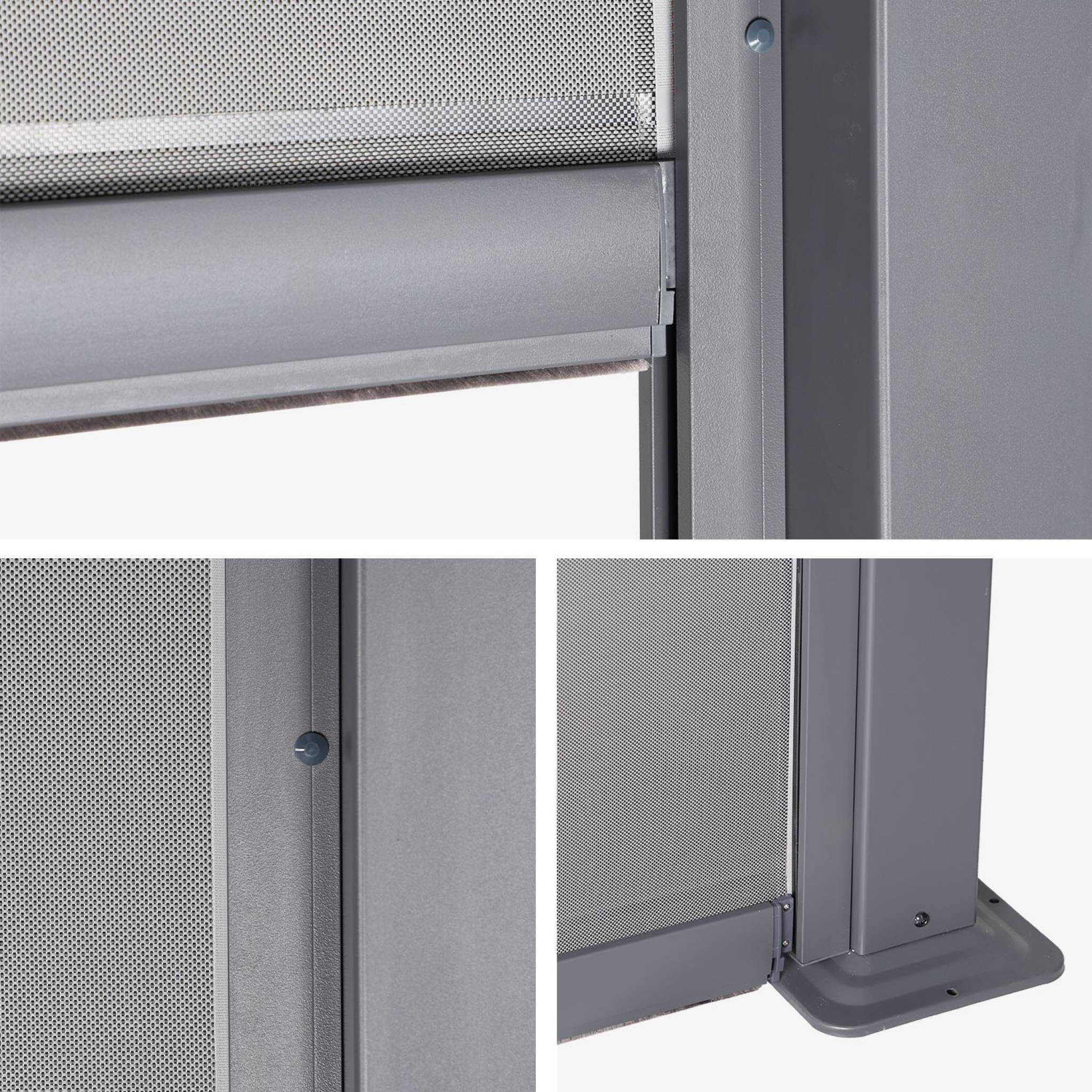Pergola bioclimatique aluminium et acier 3x3m lames orientables + store 3m PALACE anthracite | sweeek - Image 5