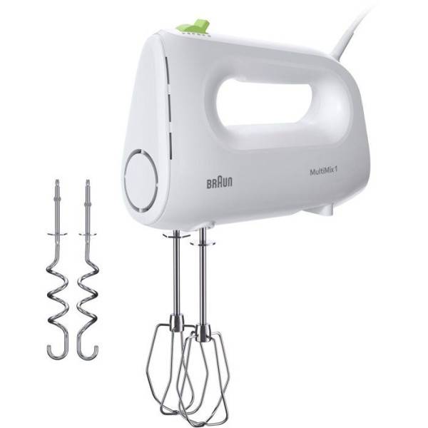 Braun - Batteur Fouet Electrique éléctrique - BRAUN - HM1100WH MultiMix 1 - 450 W - 4 vitesses + turbo - Blanc - Image 1