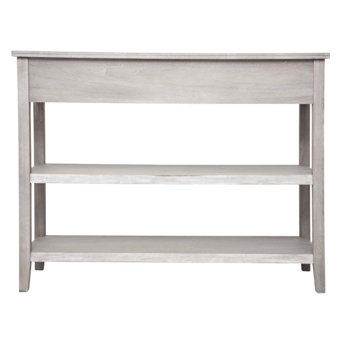 Atmosphera - Console 2 tiroirs "Charme" bois blanchi L110cm - Atmosphera Créateur d'intérieur - Image 4