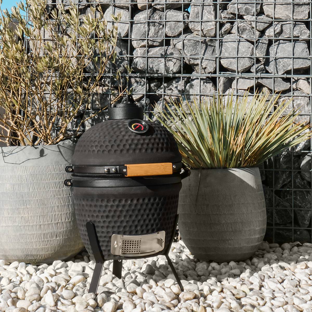 Barbecue kamado à poser Patton Classic 13" - Grille Ø 26 cm - Noir mat - Image 2