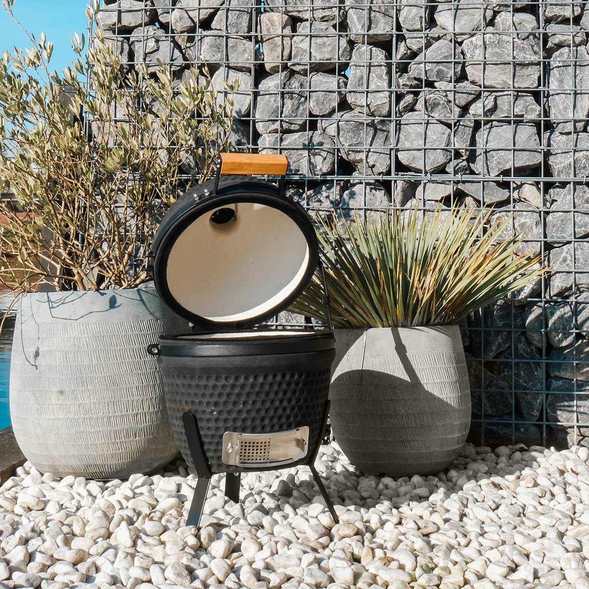 Barbecue kamado à poser Patton Classic 13" - Grille Ø 26 cm - Noir mat - Image 3