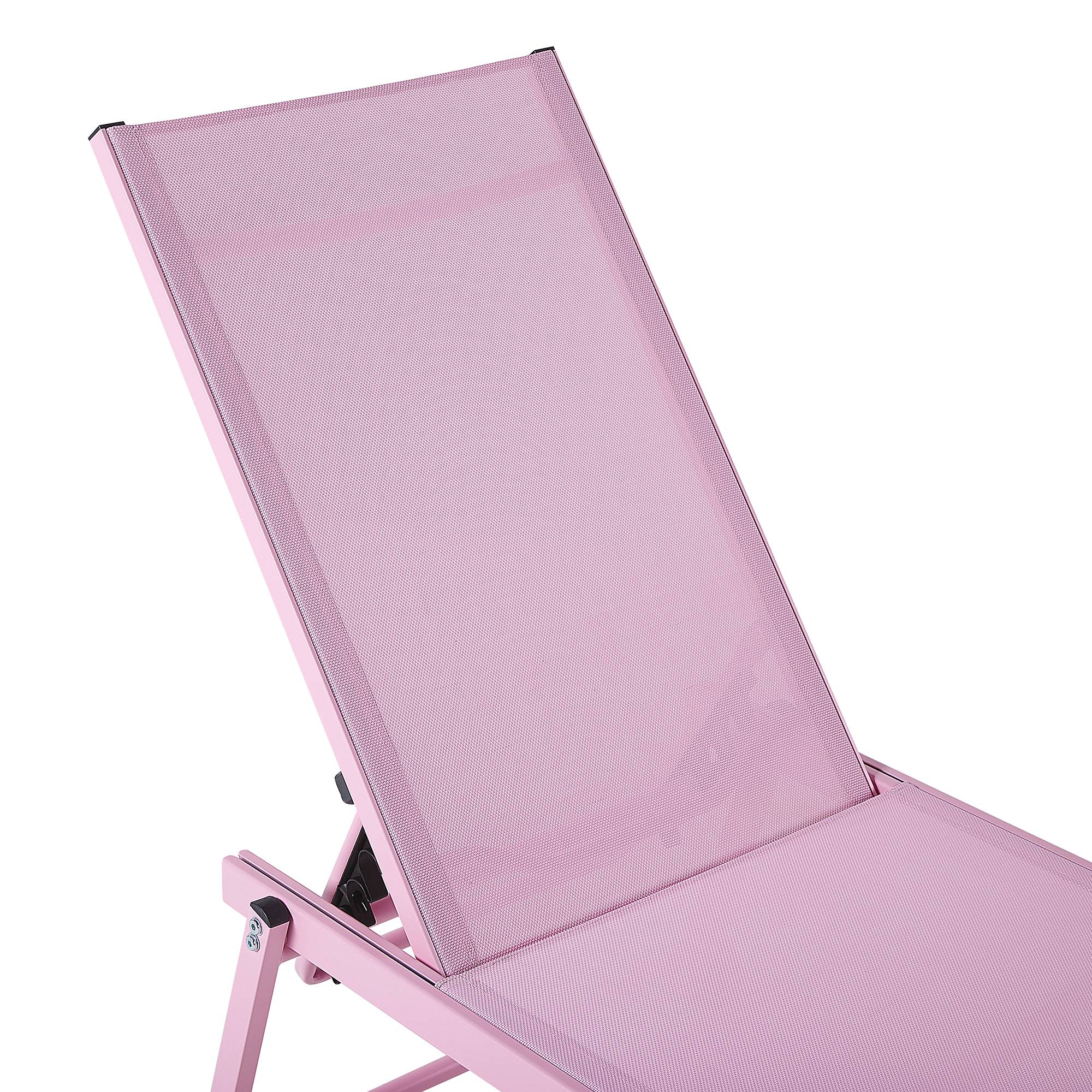 Beliani - Chaise longue Aluminium Rose PORTOFINO - Beliani - Image 4