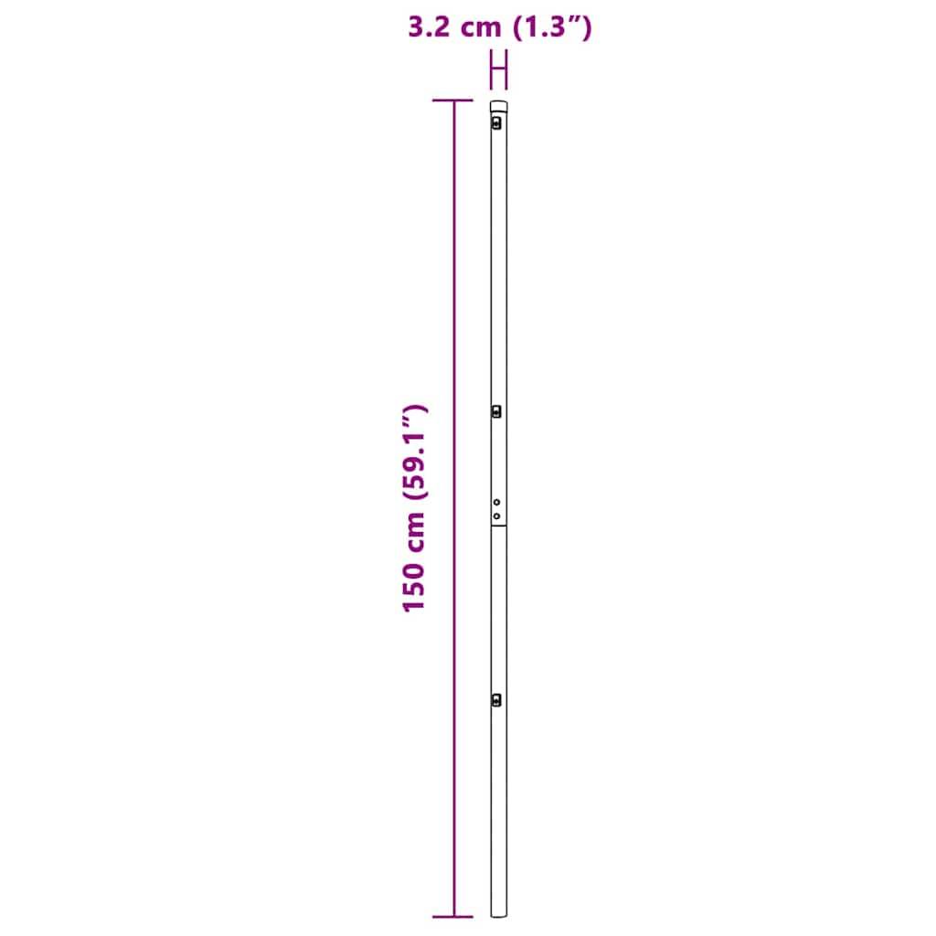 Poteau de clôture Acier galvanisé Vert 3,2 x 3,2 x 150 cm, Poids :34kg - PANGIVO - Image 9