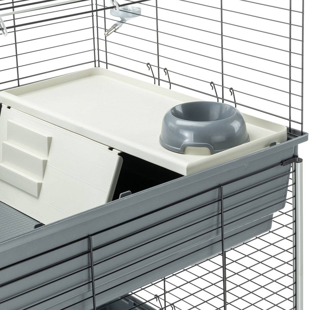 Ferplast - Cage Trois étages pour Lapins RABBIT 120 TRIS, Face avant Ouvrable, Support et Accessoires inclus - Image 8