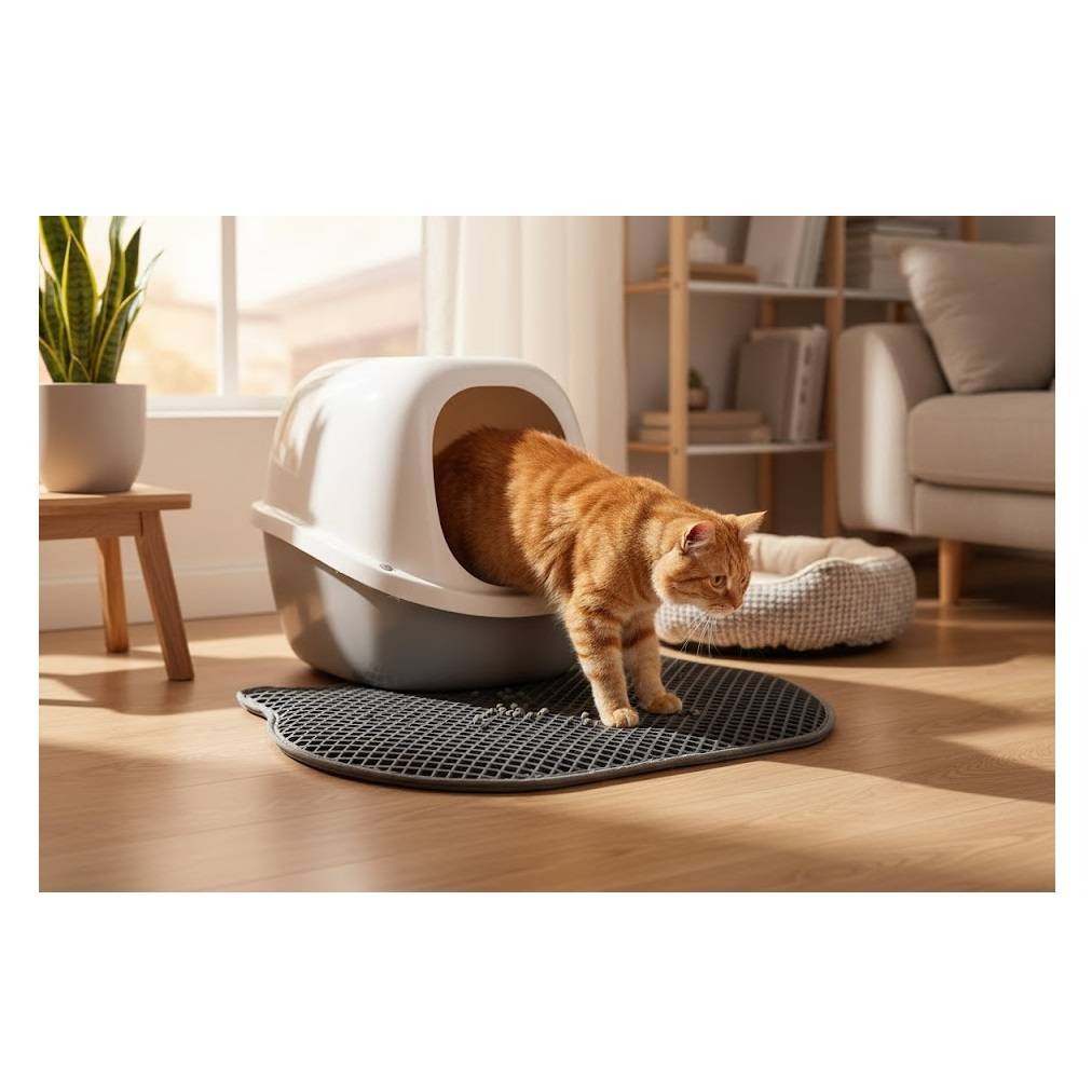 Eden - Tapis de litière pour chat 40 x 50 cm Tete de chat gris - Image 3