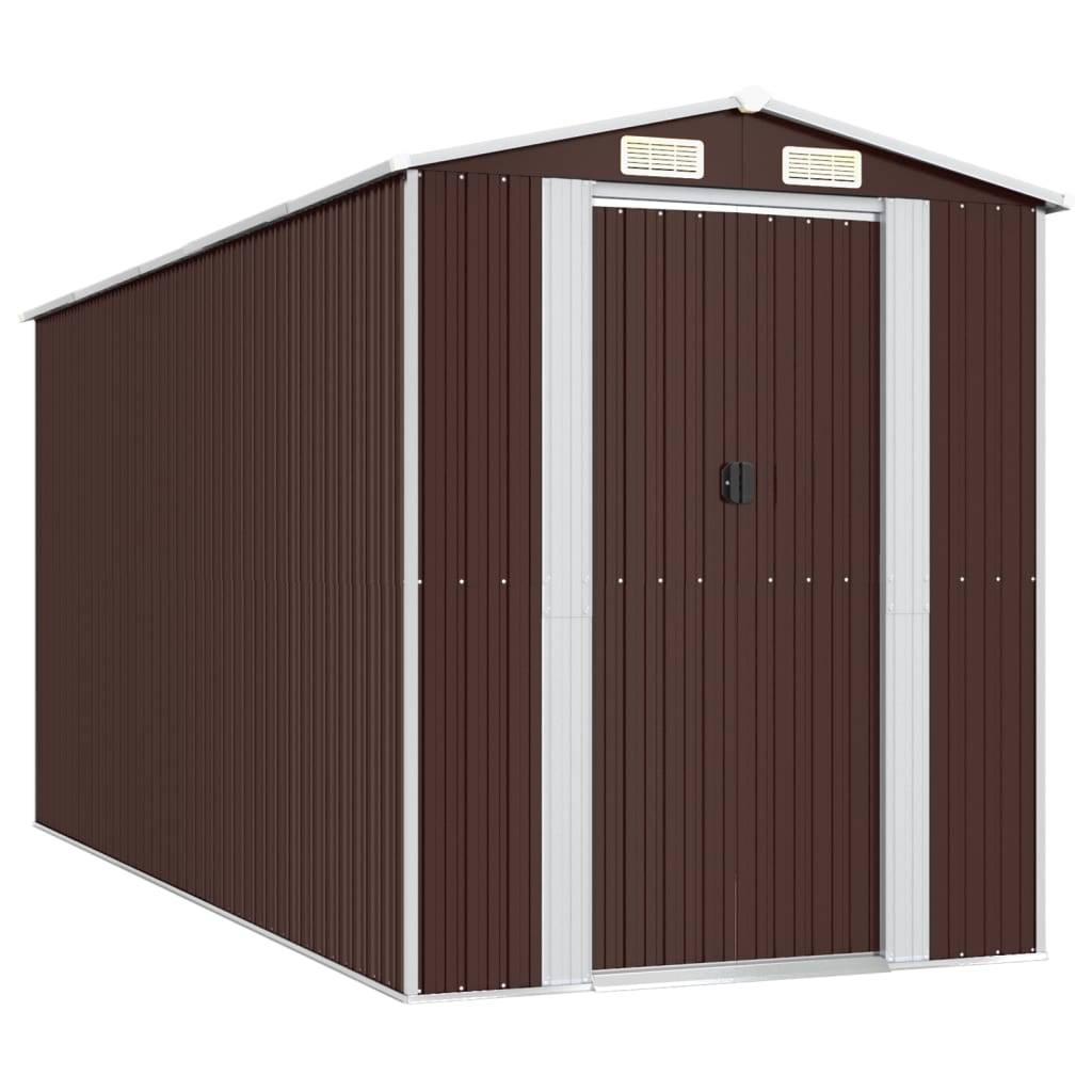 Vidaxl - Abri de jardin Marron foncé 192x440x223 cm Métal galvanisé vidaXL 3147463 - Image 2