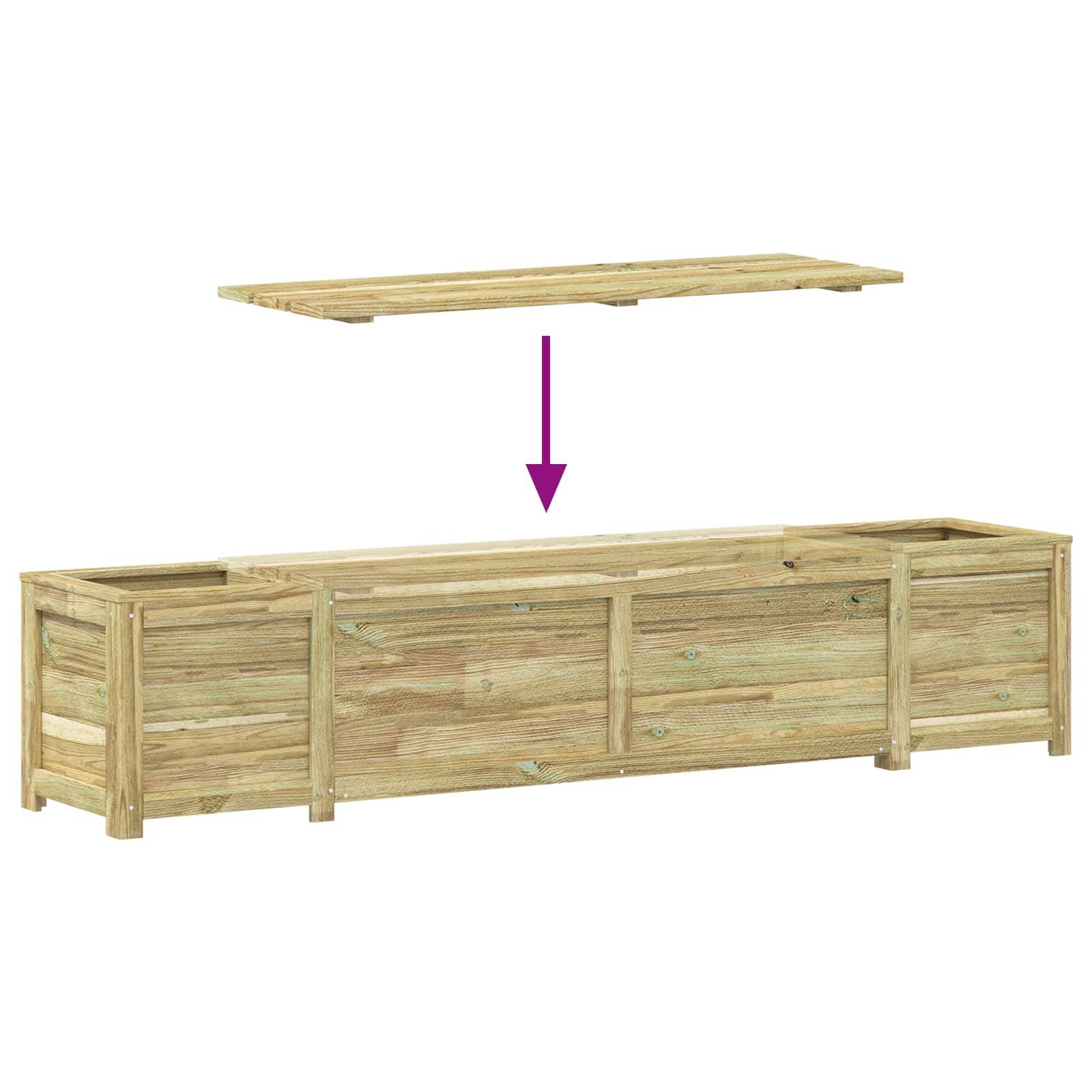 Vidaxl - Banc de jardin avec jardinière Bois de pin imprégné vidaXL 42042676 - Image 8