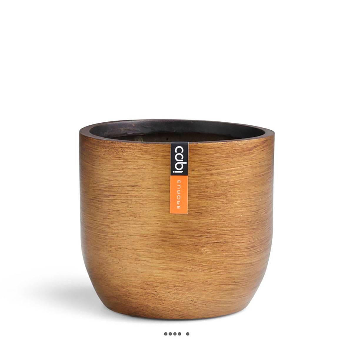 Artificielles - Joli pot rétro forme eggpot doré en matières synthétiques H 21 x D 23 cm Doré - dimhaut: H 21 cm - couleur: Doré - Image 1