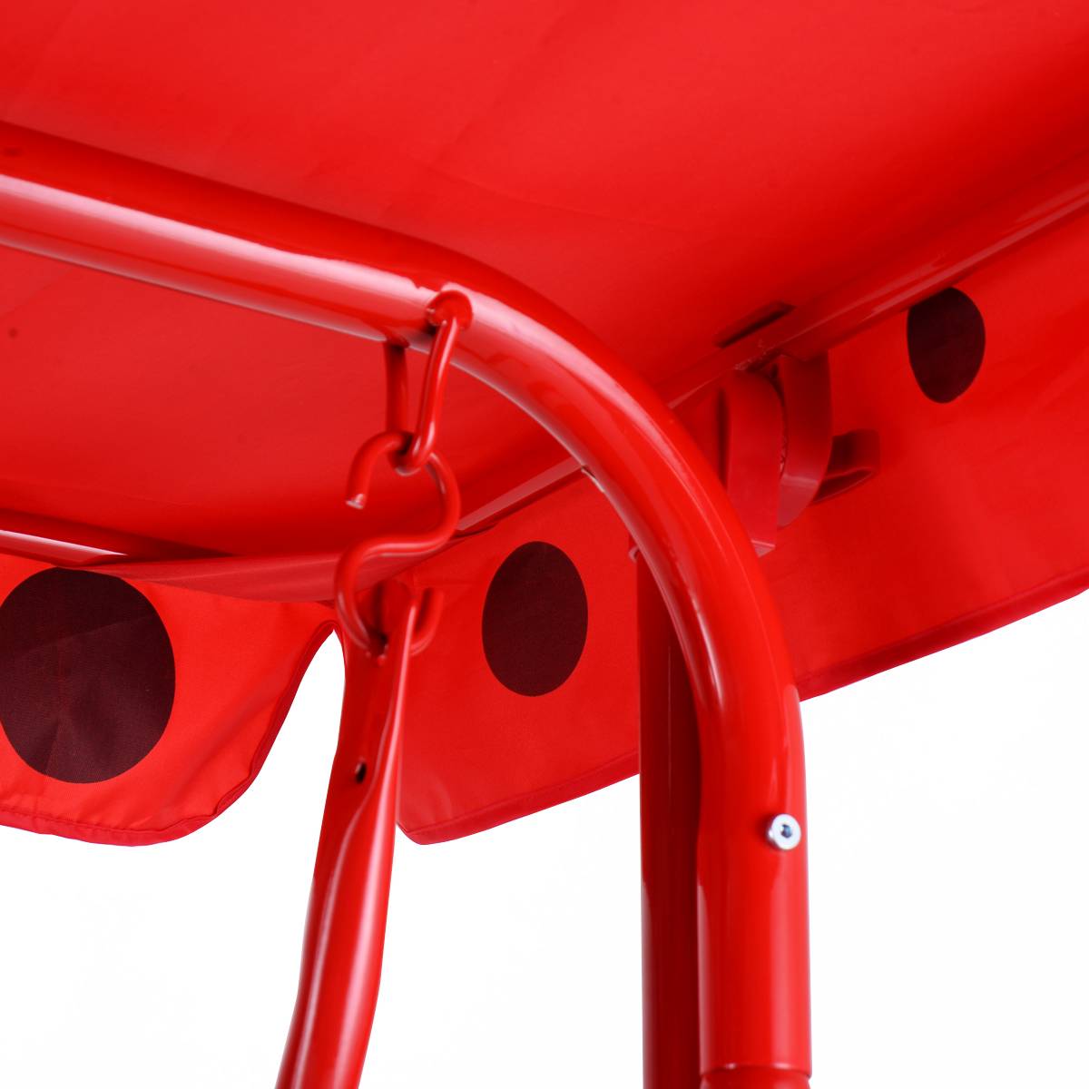 Balancelle de Jardin pour Enfants 2 Places Toit Anti-UV Balançoire Jardin pour Enfants Chaise à Bascule pour Enfants Rouge - Image 4