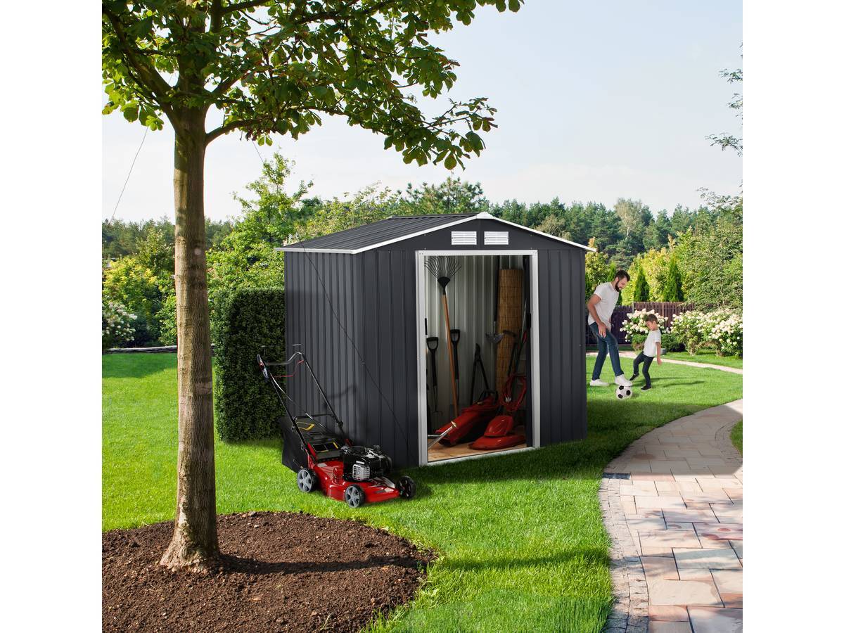 Abri De Jardin Métal "vegas" - 2,7 M² - Gris -habitat Et Jardin - Image 2