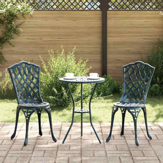 Chaise de jardin aluminium vert 39 x 40 x 87 cm - PANGIVO - Image 1
