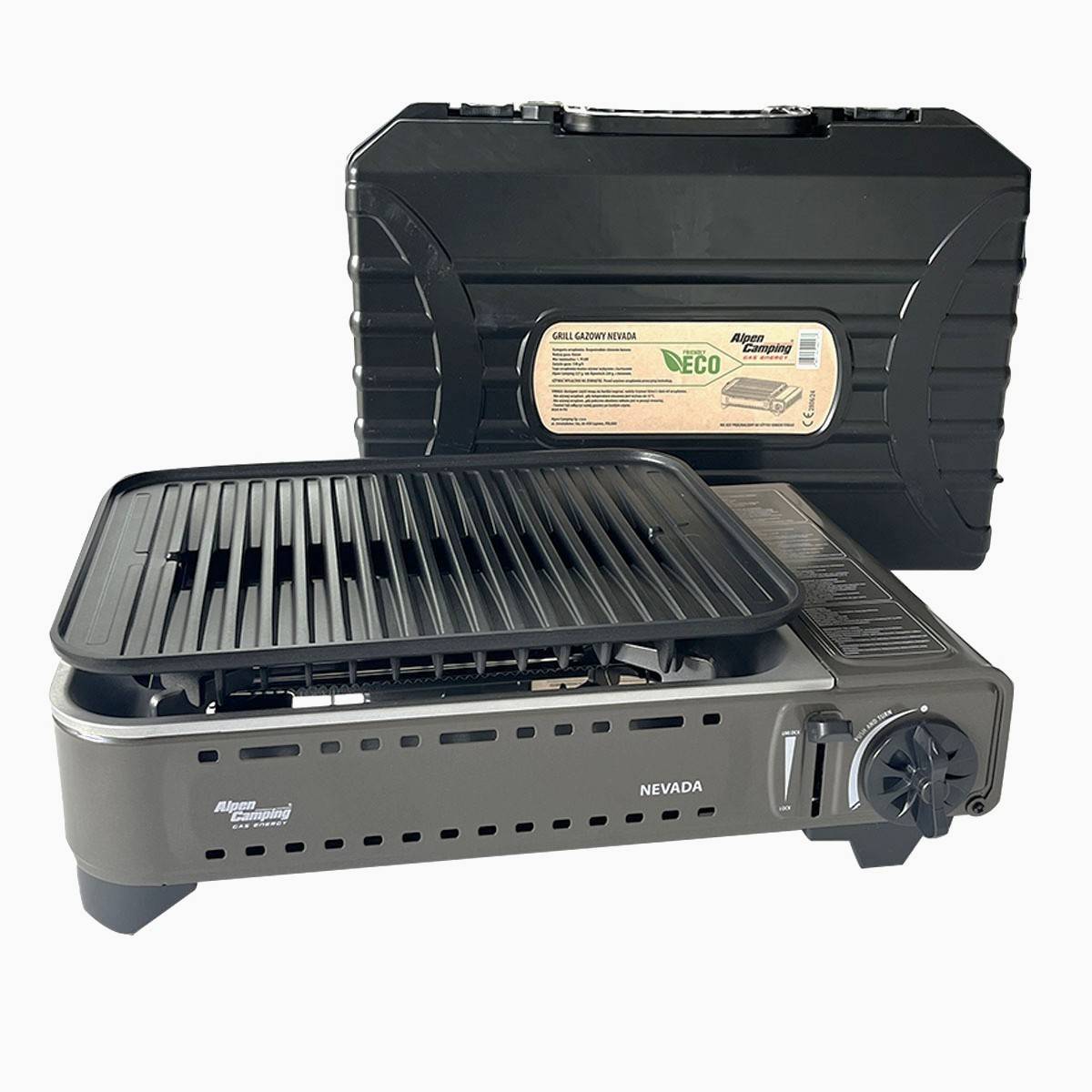 Barbecue à gaz Portable Réchaud Grill 1780W Butane Allumage Piezo + Mallette Camping ALPEN - Image 2