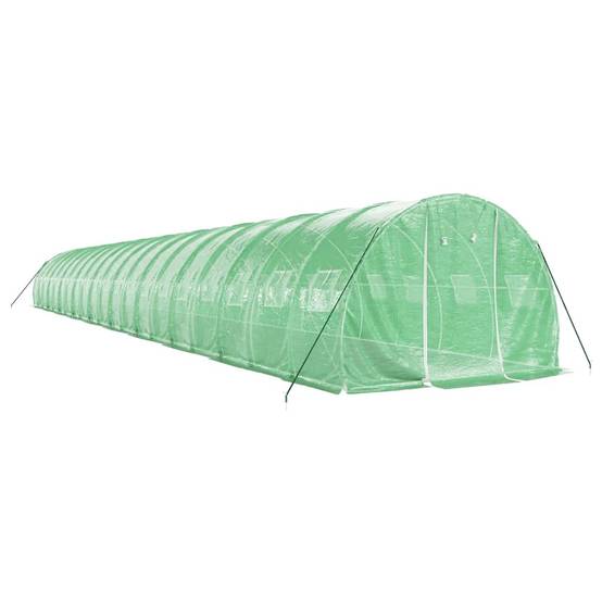 Serre tunnel de jardin 60m² bâche PE et acier culture potager verte 20x3m – ComfortXL Outdoor Living - Image 3
