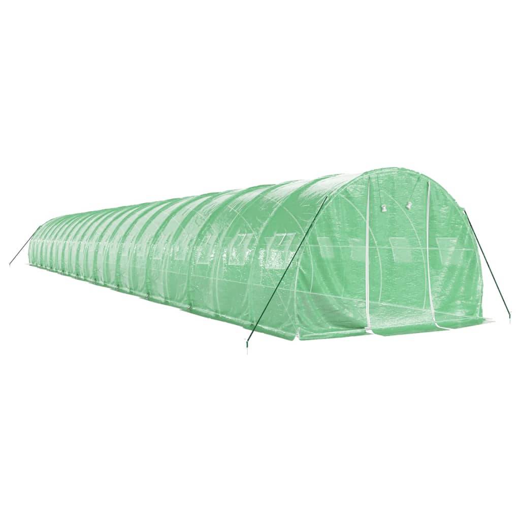 Serre tunnel de jardin 60m² bâche PE et acier culture potager verte 20x3m – ComfortXL Outdoor Living - Image 3