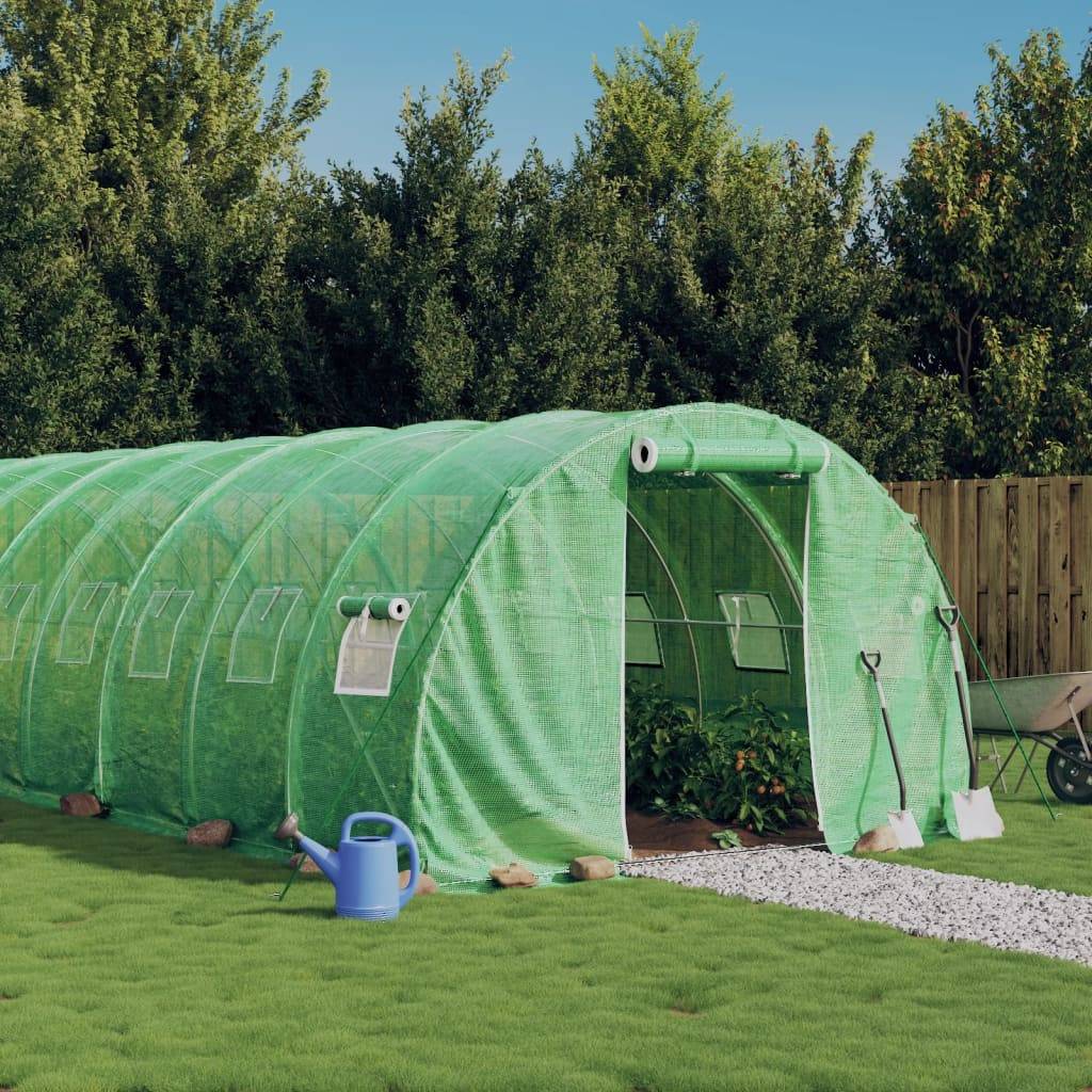 Serre tunnel de jardin 60m² bâche PE et acier culture potager verte 20x3m – ComfortXL Outdoor Living - Image 1