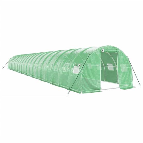 Serre tunnel de jardin 60m² bâche PE et acier culture potager verte 20x3m – ComfortXL Outdoor Living - Image 2