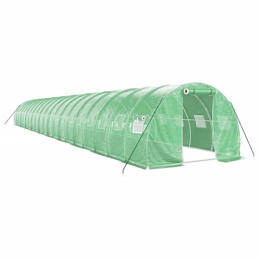 Serre tunnel de jardin 60m² bâche PE et acier culture potager verte 20x3m – ComfortXL Outdoor Living - Image 2