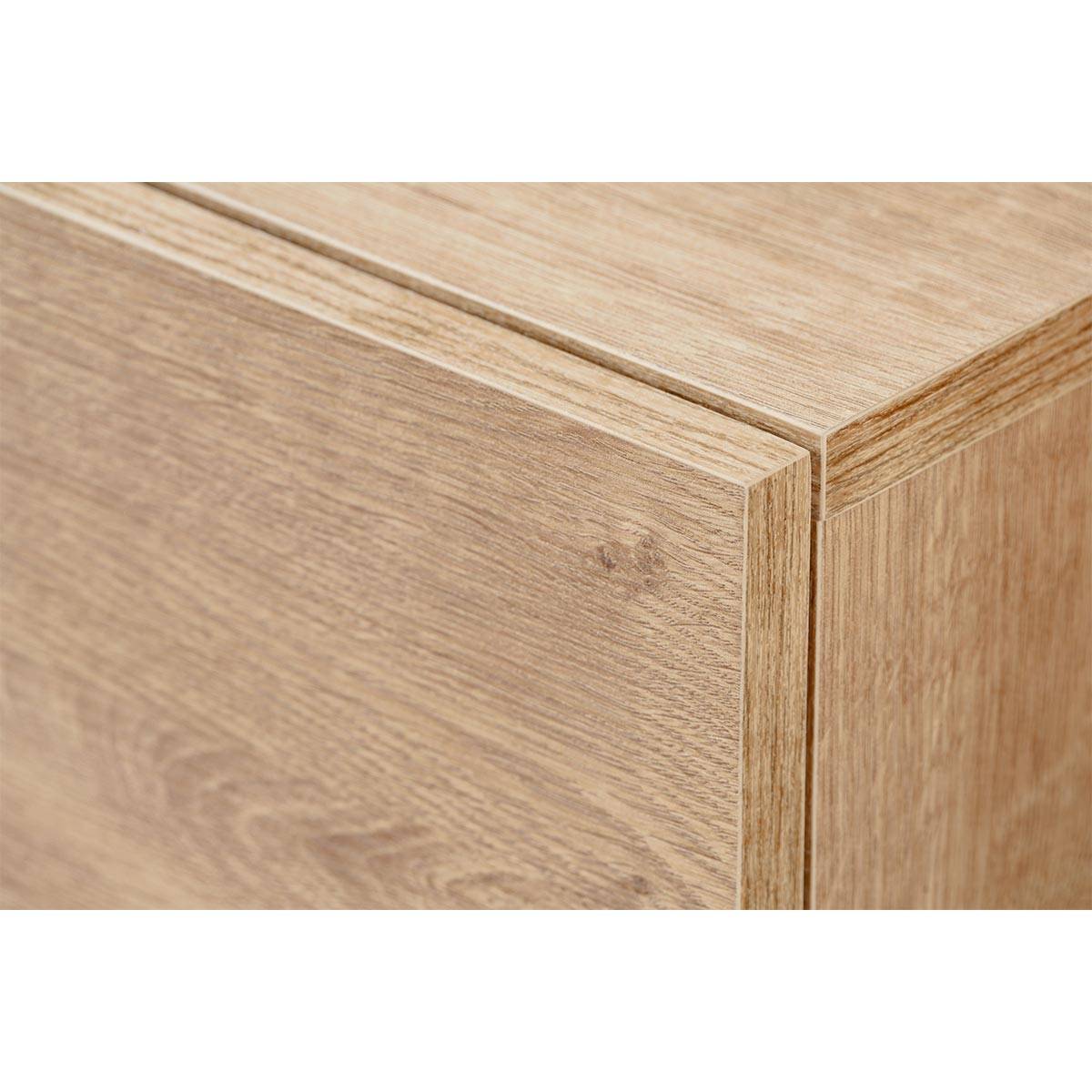 Meuble de Rangement Haut Rainuré "Aron" 192cm Naturel & Noir - Image 3