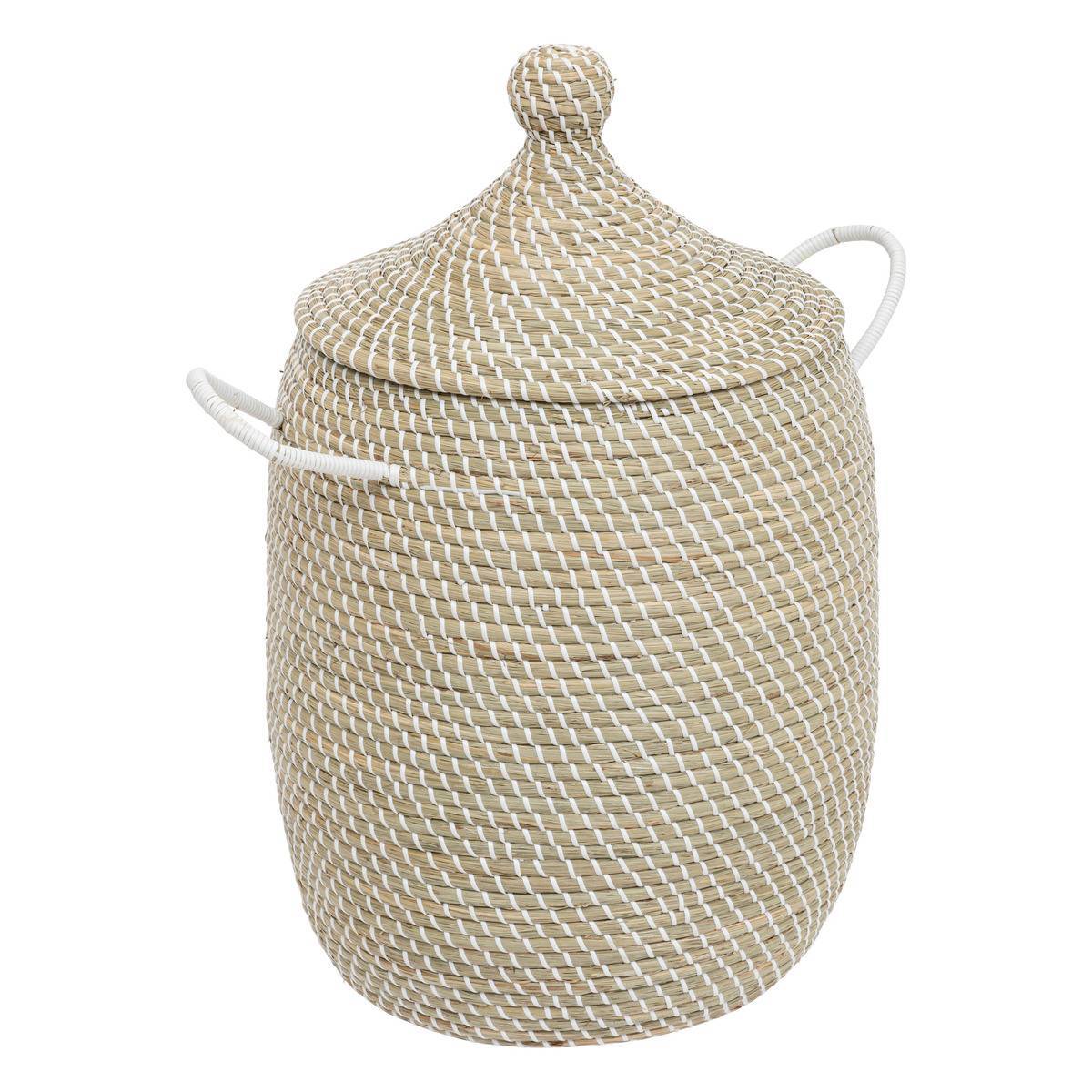 Atmosphera - Lot de 2 paniers "Soleya" D30/39cm beige - Atmosphera Créateur d'intérieur - Image 2