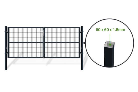 Casanoov Portail battant grillagé 3 m RAZO H.120 cm Gris - Image 7