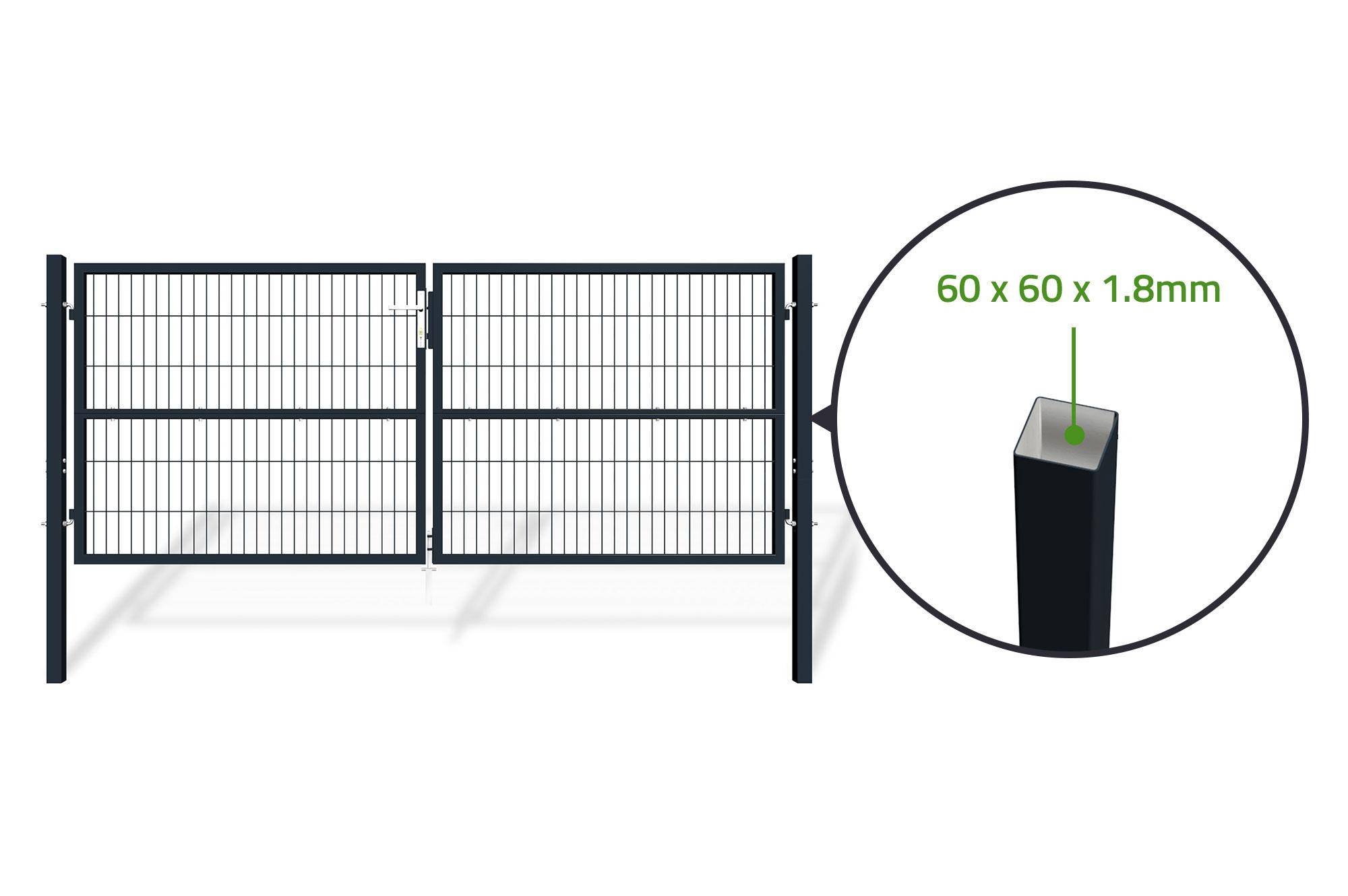 Casanoov Portail battant grillagé 3 m RAZO H.120 cm Gris - Image 7