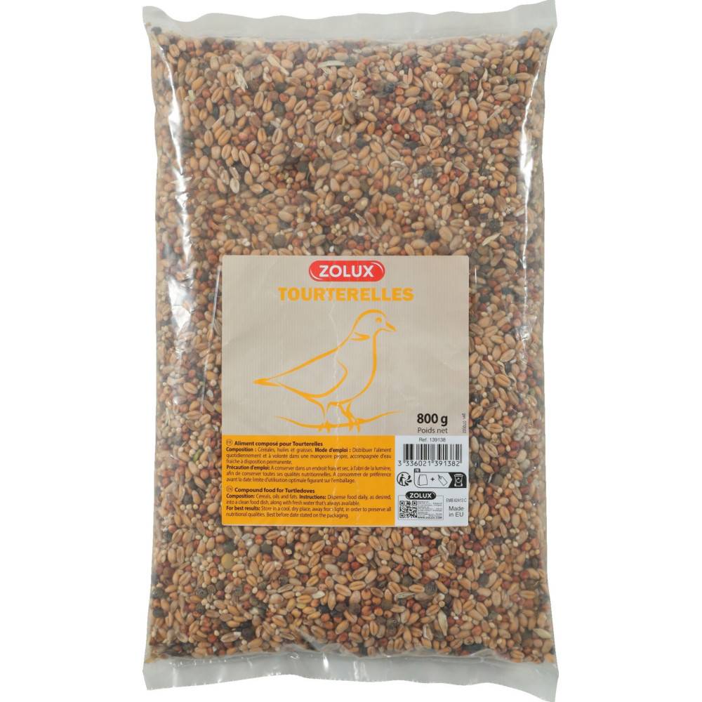 Zolux - Graines pour tourterelle sac de 800g pour oiseaux - Image 1