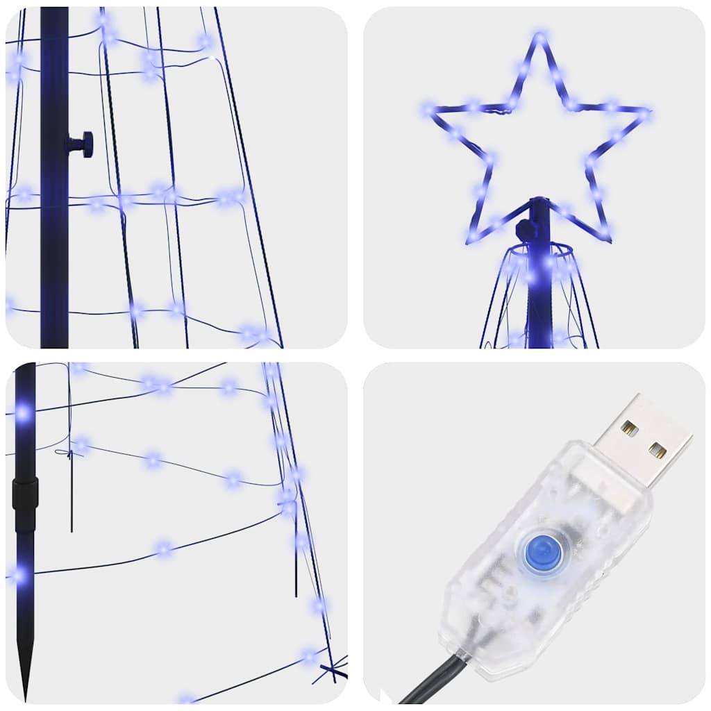 Arbre de Noël, Sapin de Noël LED avec piquets au sol Bleu 250 cm Fer u789q - Image 4