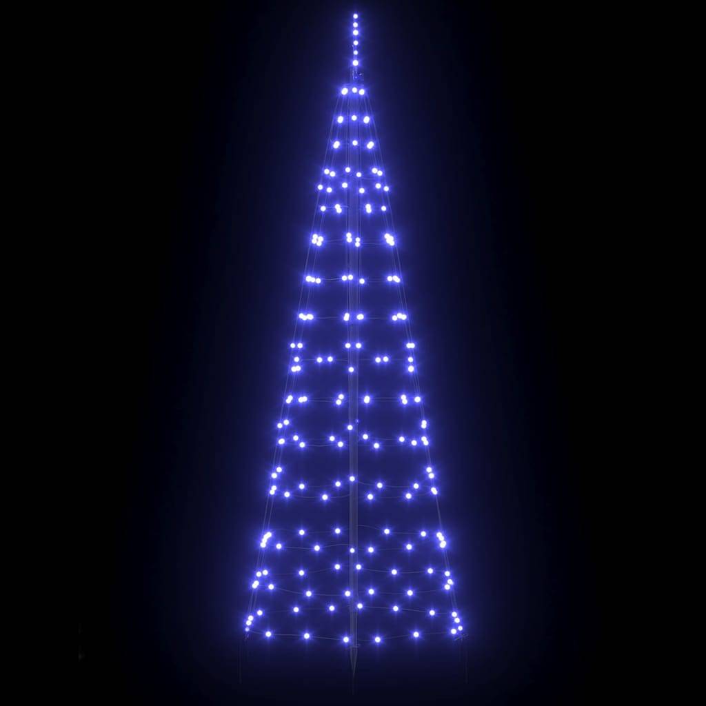 Arbre de Noël, Sapin de Noël LED avec piquets au sol Bleu 250 cm Fer u789q - Image 3