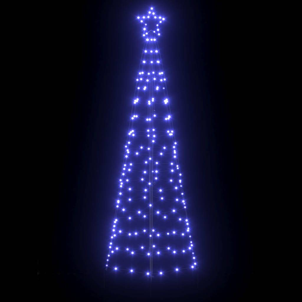 Arbre de Noël, Sapin de Noël LED avec piquets au sol Bleu 250 cm Fer u789q - Image 1