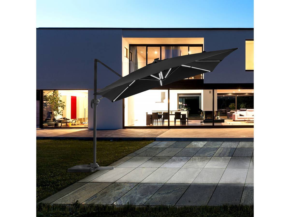 Habitat Et Jardin - Parasol Jardin Déporté Led Alu "sun 4 Luxe" - Rectangle - 3 X 4 M - Dalles à Lester Incluses -habitat Et Jardin - Image 2