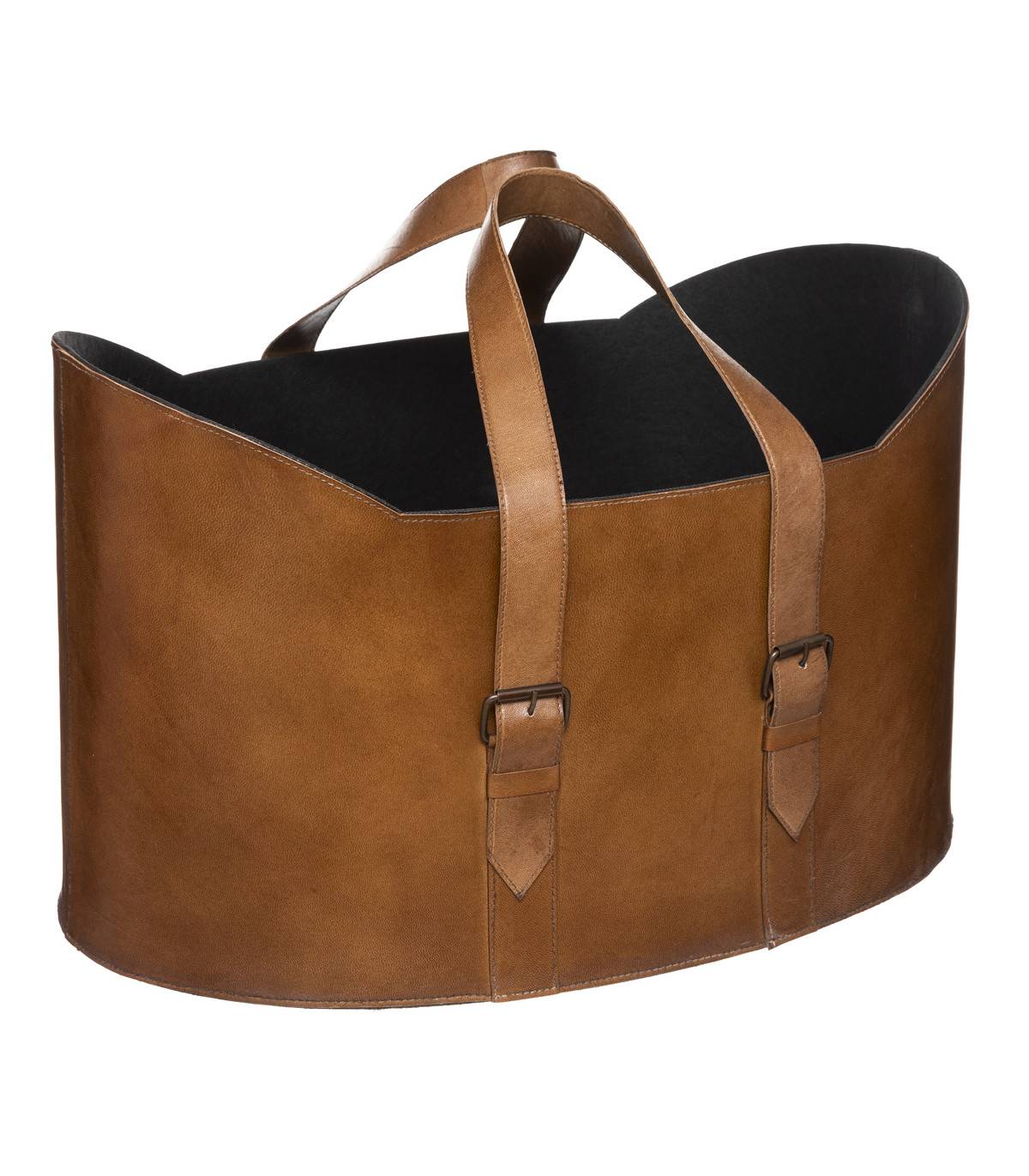 Lot de 2 Paniers en Cuir naturel Marron - Image 2
