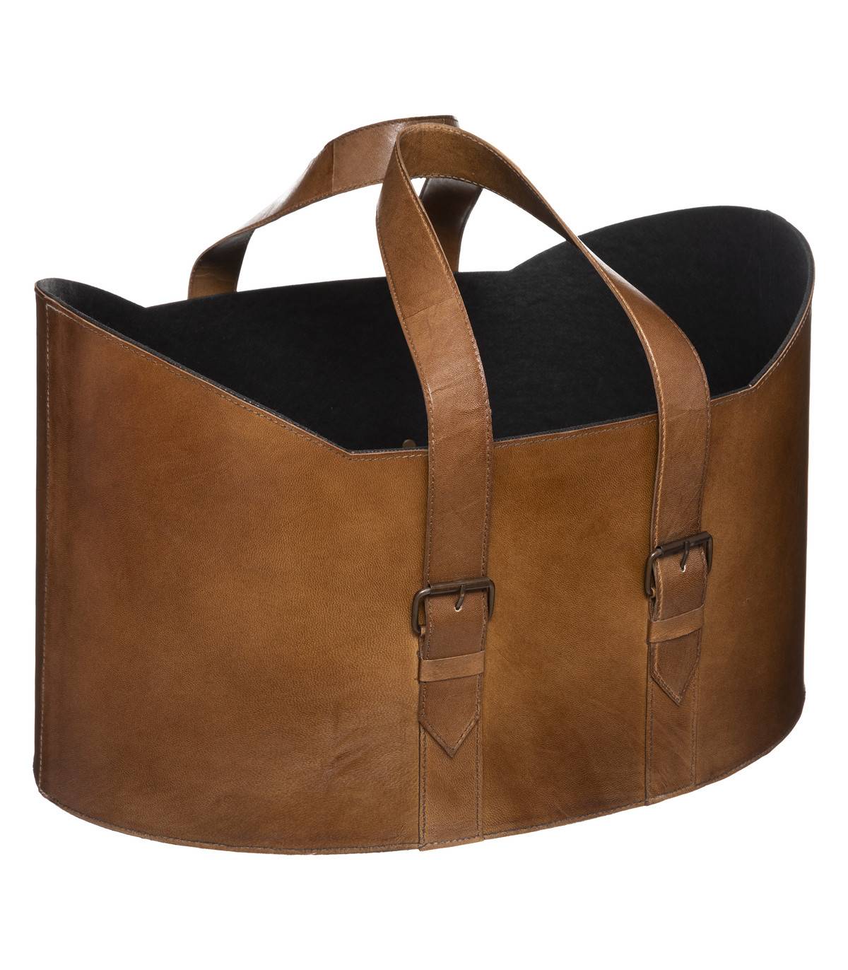 Lot de 2 Paniers en Cuir naturel Marron - Image 3