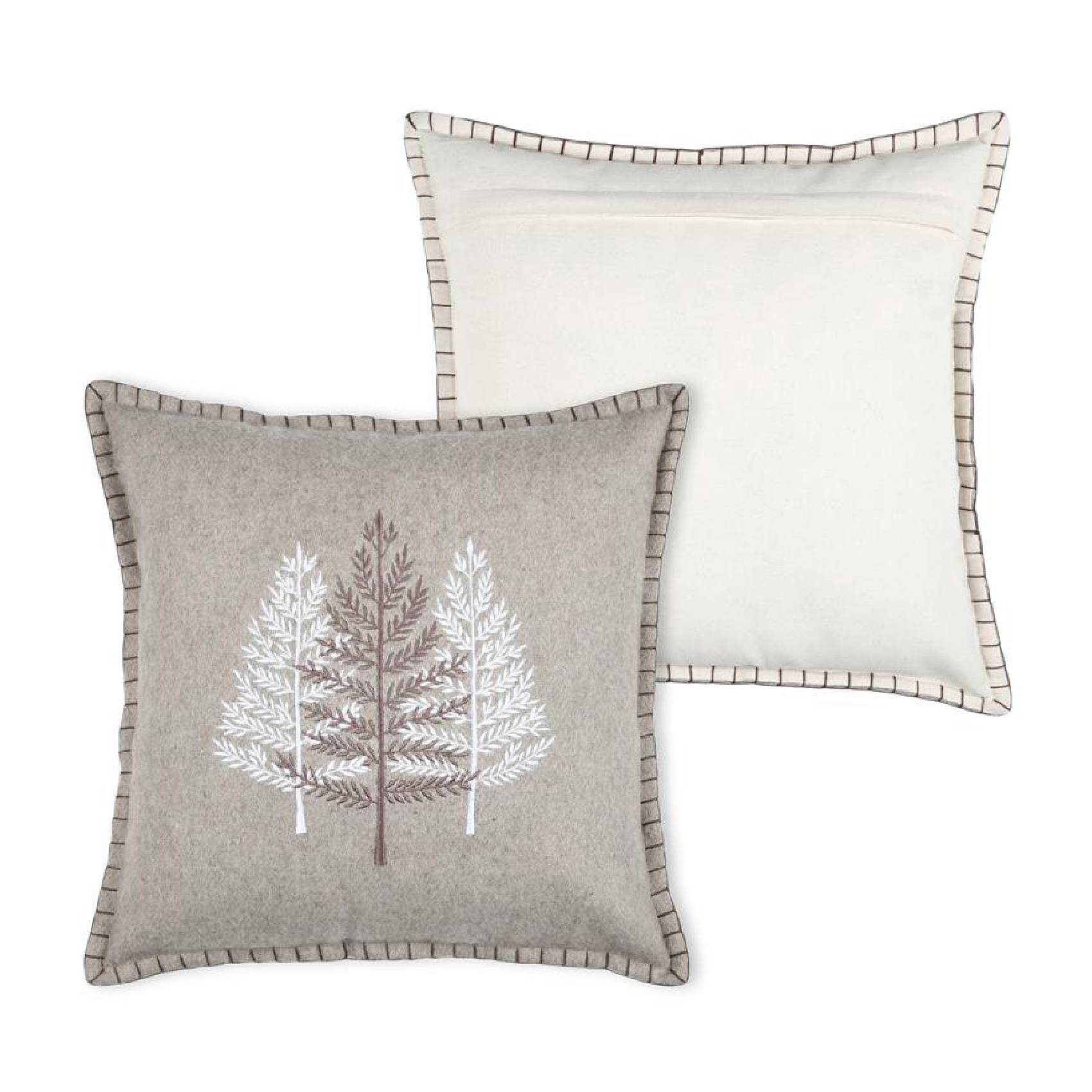 Lovely Casa - Coussin style montagne en velours de coton brodé - LOVELY CASA - Image 1