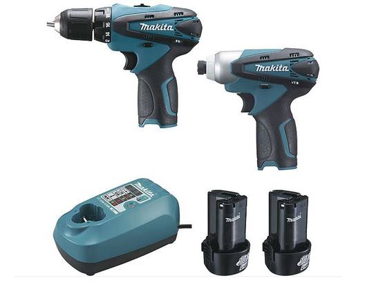 LOT MAKITA 10.8V 1.3Ah Li-Ion : Perceuse Visseuse DF330D + Visseuse à Choc TD090D en Coffret MAK-PAC - LCT204J - Image 1