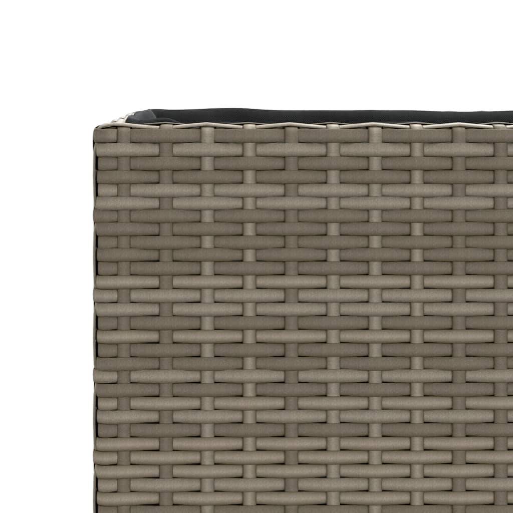 2 pcs Jardinières, Bac à fleurs, Pot de fleurs avec 2 pots gris 90x20x40 cm résine tressée - Image 10