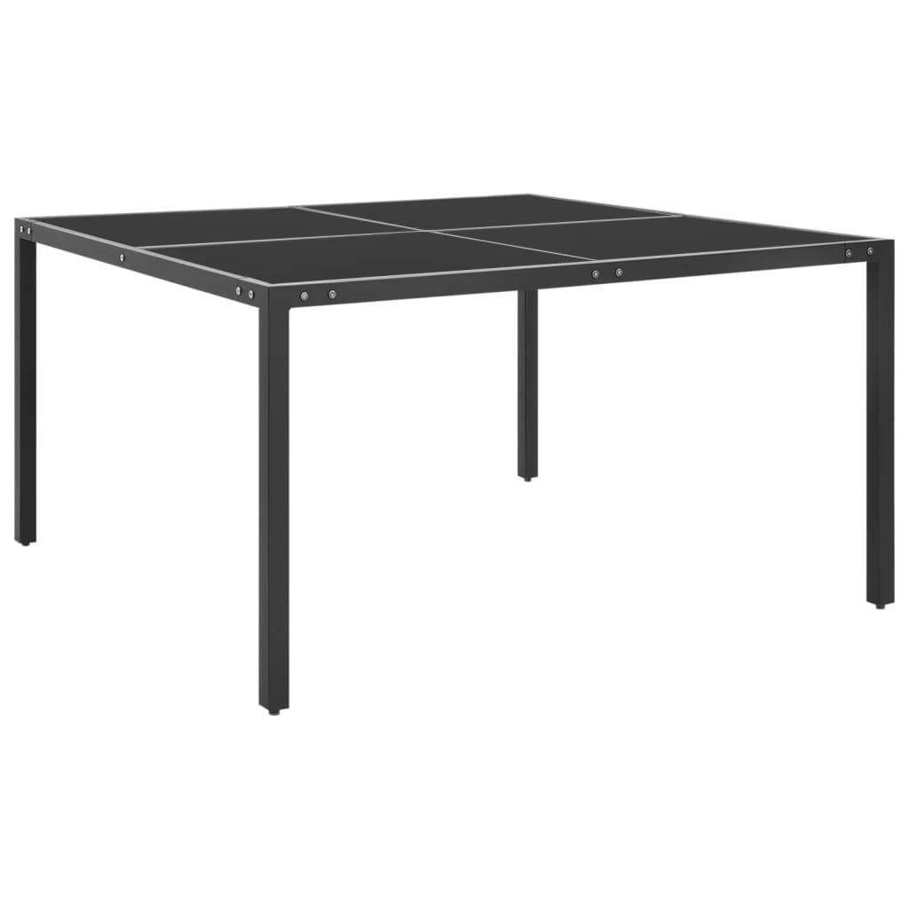 ComfortXL - Grande Table de Jardin Carrée 130 cm Anthracite et Grise, Structure Acier et Plateau Verre – ComfortXL Outdoor Living - Image 1